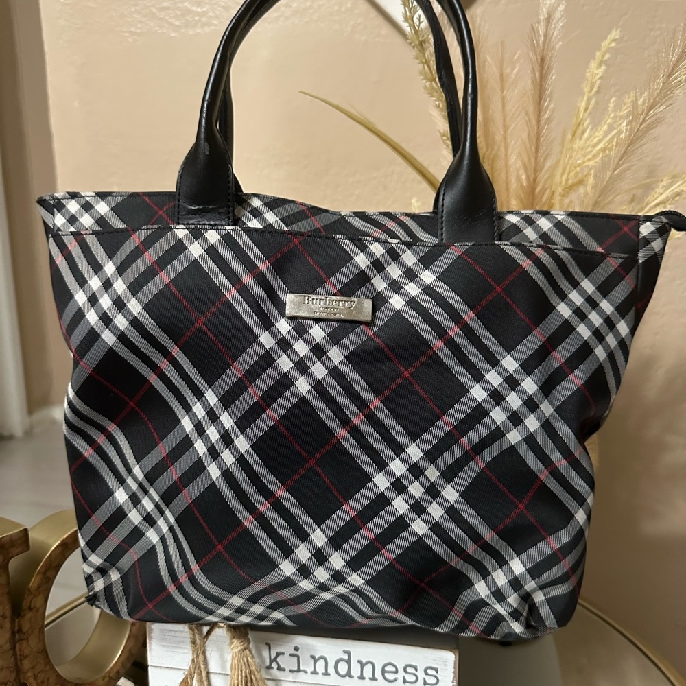 Burberry Black and Red Checkered Women's Bag